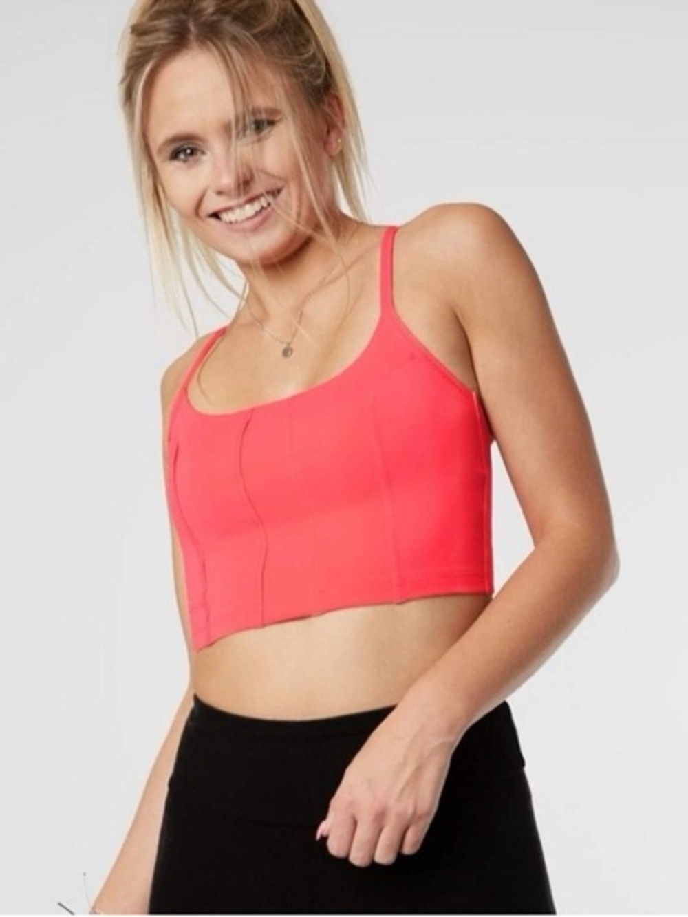 Nwt Free People Movement S XS Hanalei Crop Tank in Pomelo Pink